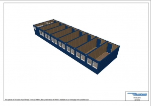 1-этажное модульное быстровозводимое здание контейнерного типа CONTAINEX из  блок модулей проект 10