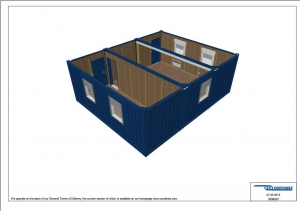1-этажное модульное быстровозводимое здание контейнерного типа CONTAINEX из  блок модулей проект 11