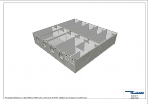 1-этажное модульное быстровозводимое здание контейнерного типа CONTAINEX из  блок модулей проект 12