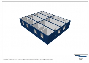 1-этажное модульное быстровозводимое здание контейнерного типа CONTAINEX из  блок модулей проект 9