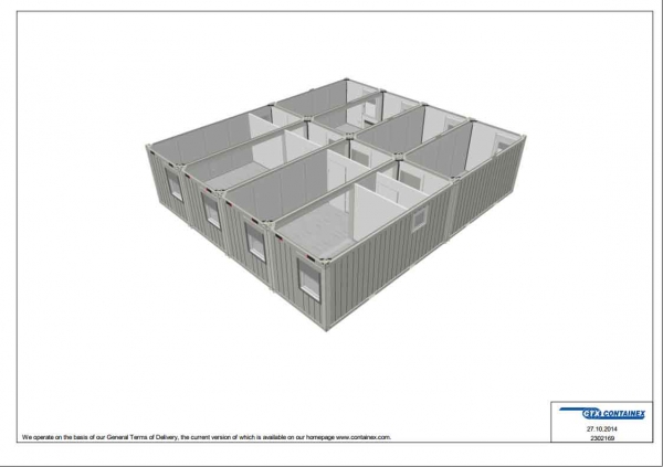 1-этажное модульное быстровозводимое здание контейнерного типа CONTAINEX из  блок модулей проект 19