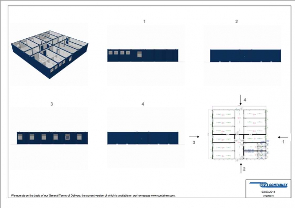 1-этажное модульное быстровозводимое здание контейнерного типа CONTAINEX из  блок модулей проект 20